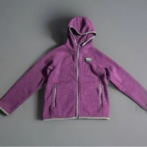 L.L. Bean Purple Hooded Fleece Jacket for Kids Size L6/7 Looks Like Girls Small